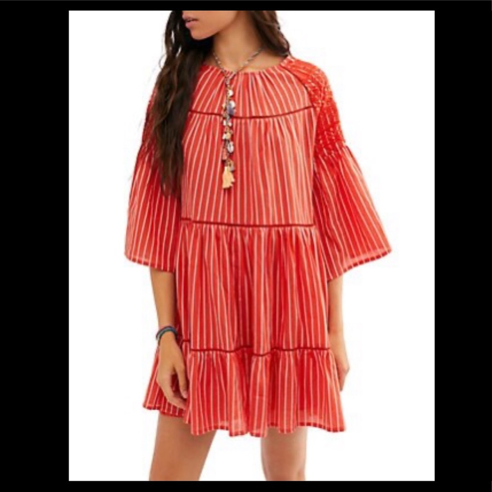 Free people Lola Embroidered Mini Dress